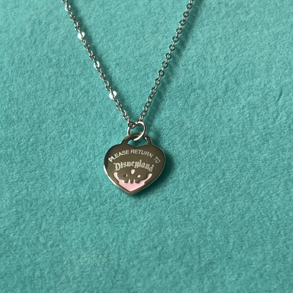 Inspired pink enamel sterling pendant necklace